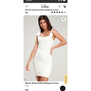 Lulus Miriam White Ruffled Bodycon Dress